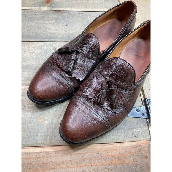 ALLEN Edmonds Dalton Brown Pebble Leather Loafer Tassel Dress Shoes Vibram 11.5D main image 8